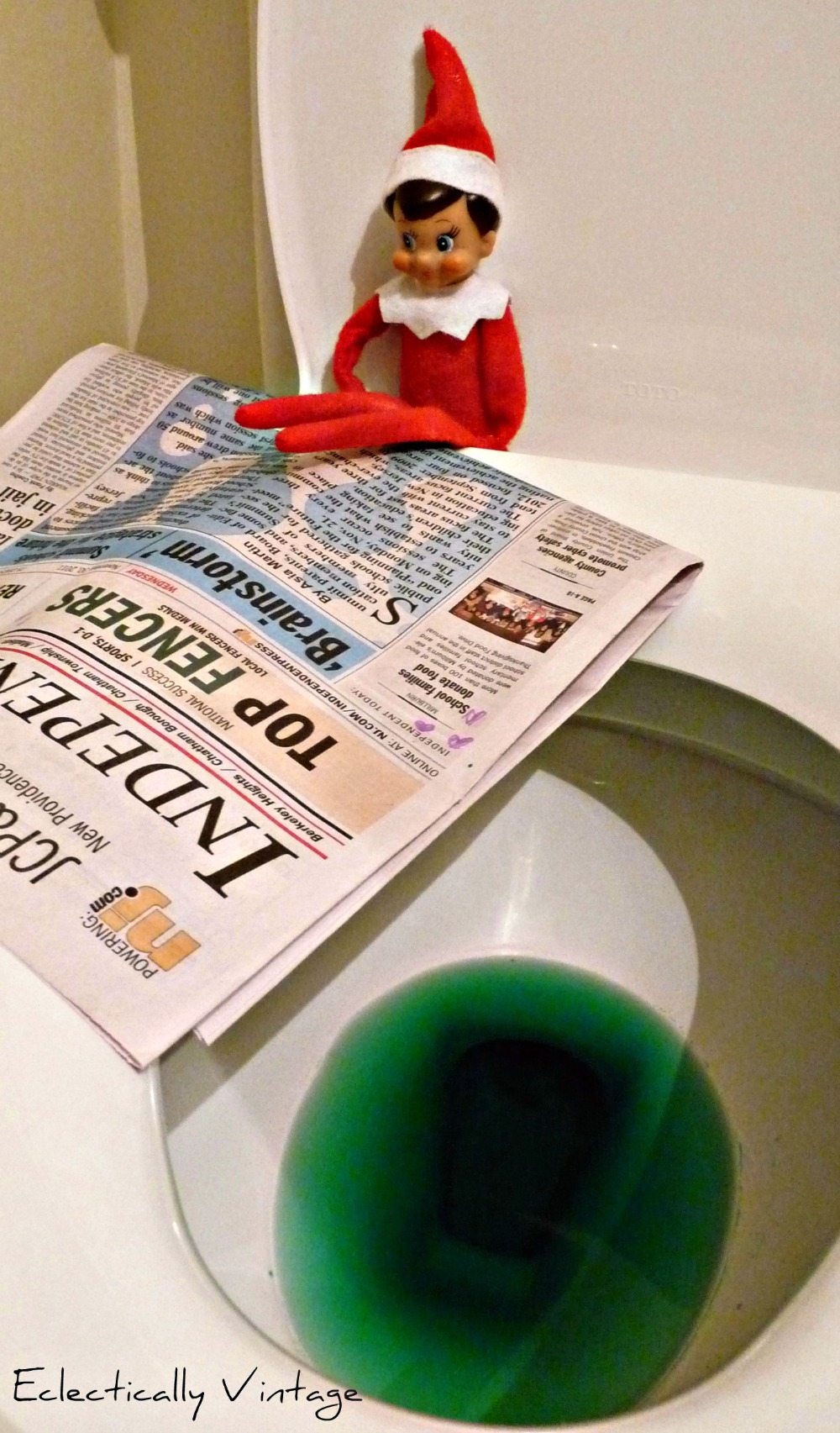 18 Hysterical Elf on the Shelf ideas! #elfontheshelf kellyelko.com This little Elf on the Shelf was caught on the potty!