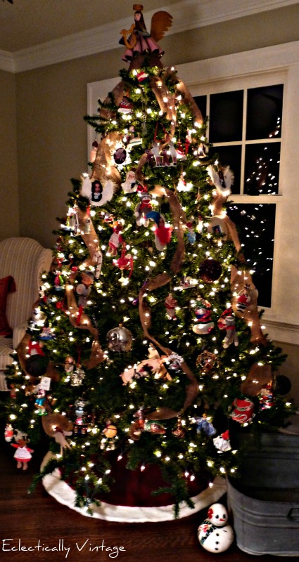 Burlap Garland Christmas Tree