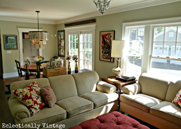 Small family room - wait until you see the after! kellyelko.com #beforeandafter #familyroom