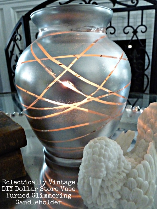 It’s a Cinch – Dollar Vase into Glimmering Candle Holder!