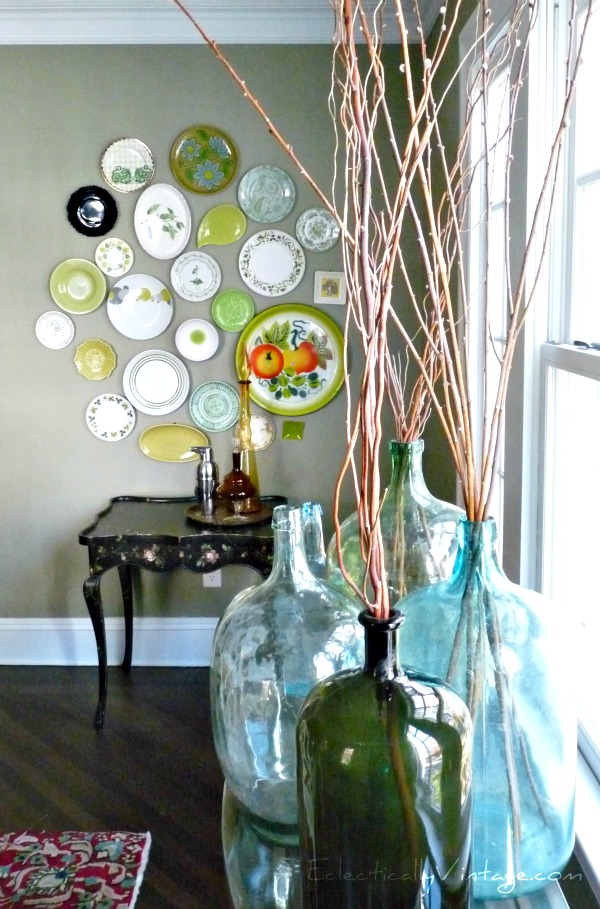 Eclectic green plate wall kellyelko.com