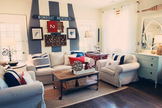 nautical family room decorating