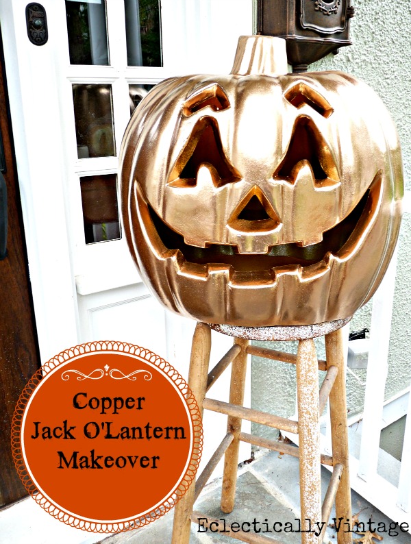 Turn a boring plastic pumpkin into a metallic beauty kellyelko.com