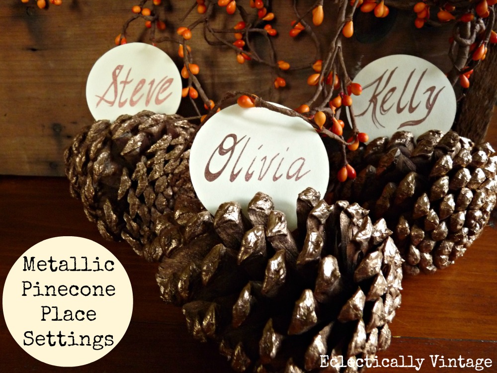 Bring on the Bling – Metallic Pinecone Place Settings