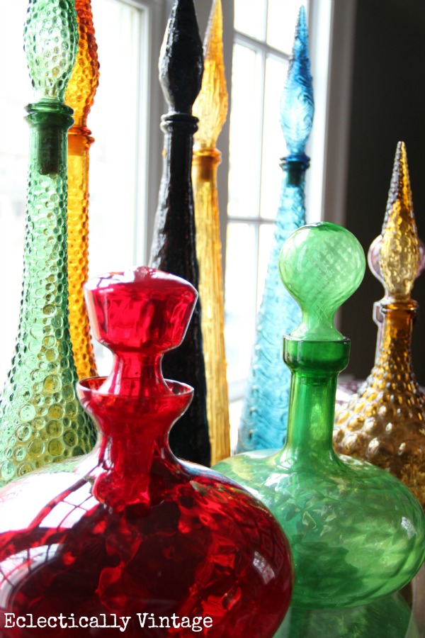 Collectingitis – Colorful Vintage Glass Decanters