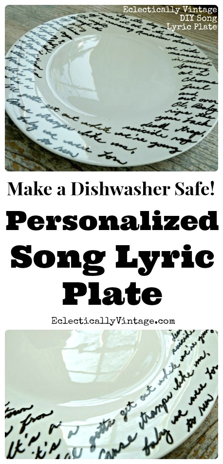 DIY personalized song lyric plate kellyelko.com #diygifts #giftideas #personalizedgifts #giftguide #crafts #crafty 