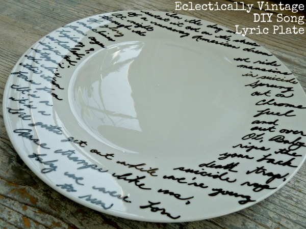 The Perfect Personalized $2 Song Lyric Plate