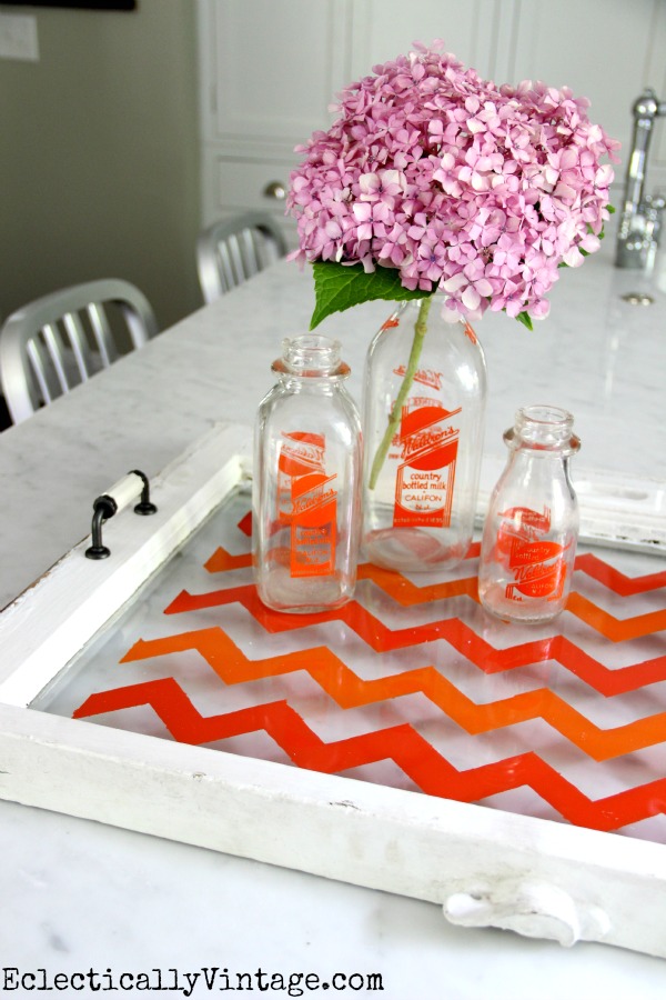 Make a Chevron Tray Tutorial- with just tape and paint! kellyelko.com