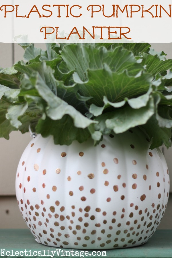 How to Make a Bling Plastic Pumpkin Planter