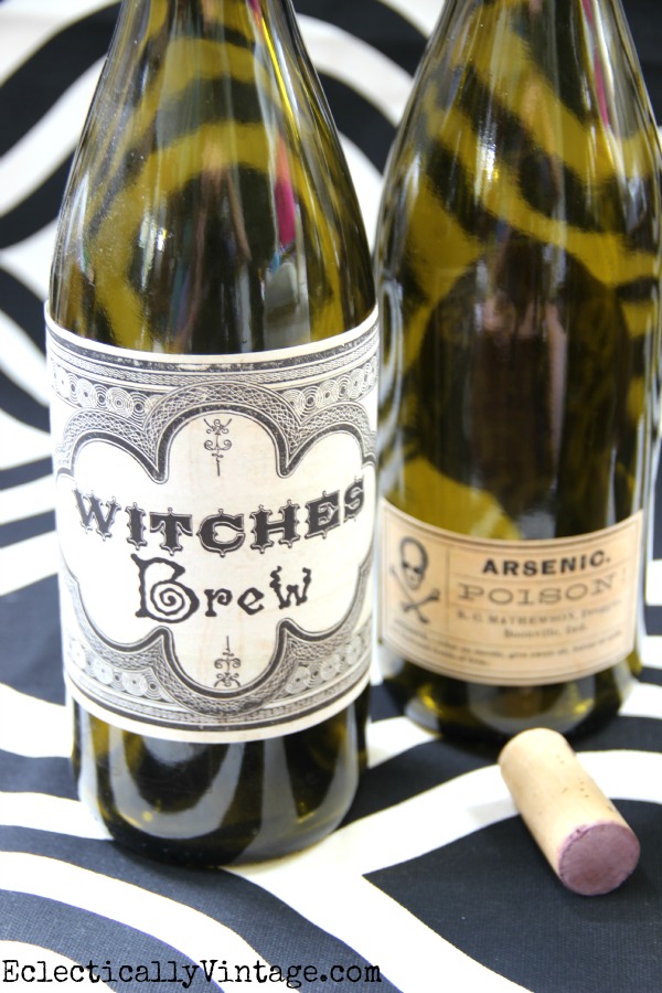 How to Make Halloween Poison Wine Bottles