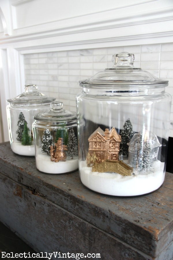 How to Make Winter Snow Globe Jars