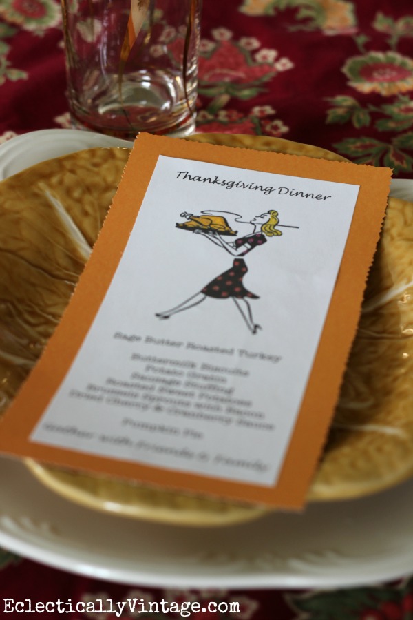 Retro Thanksgiving Printables – Make a Menu Card