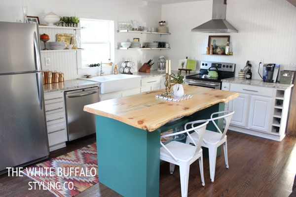 Colorful kitchen island kellyelko.com