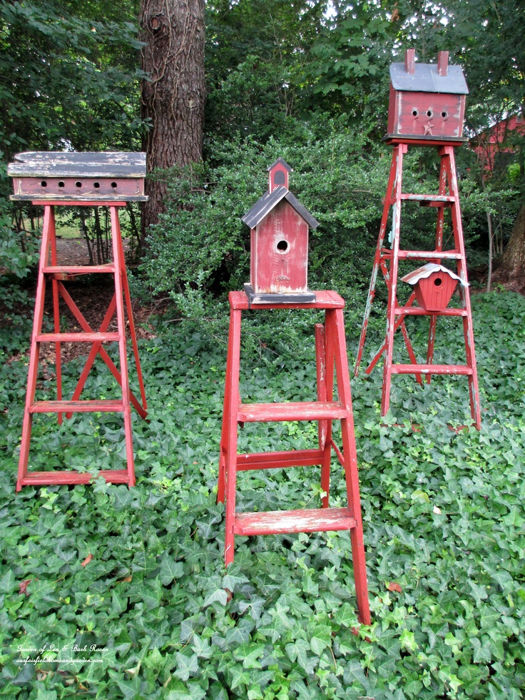 A trio of ladder birdhouses kellyelko.com