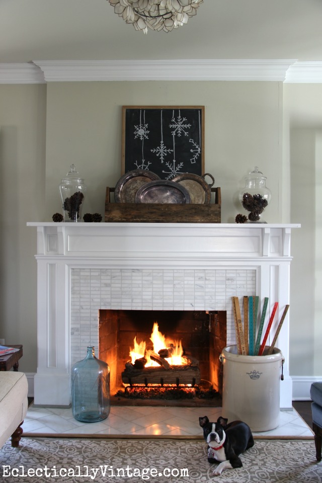 Rustic Winter Mantel