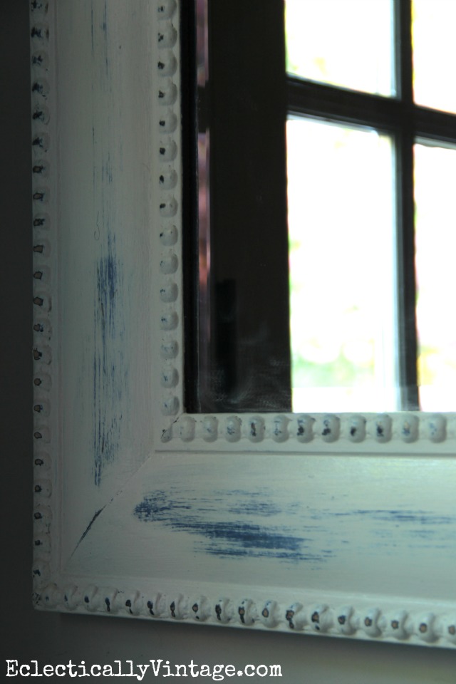 DIY Distressed Paint Mirror kellyelko.com