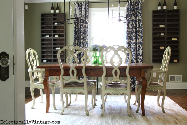 Love the wine racks in this eclectic dining room kellyelko.com