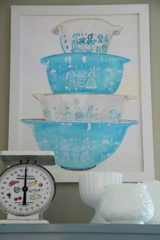 Free Vintage Pyrex Watercolor Printable (and more)!