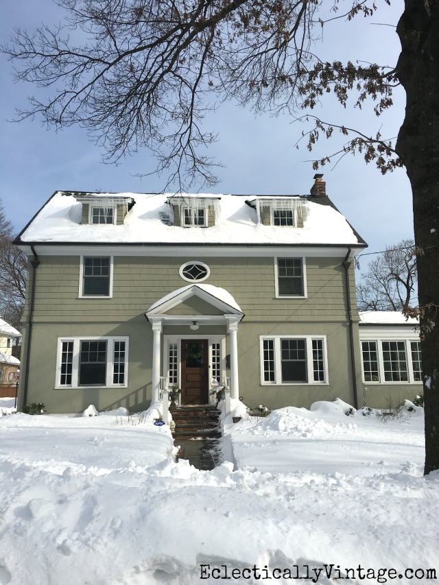 Antique home in the snow kellyelko.com