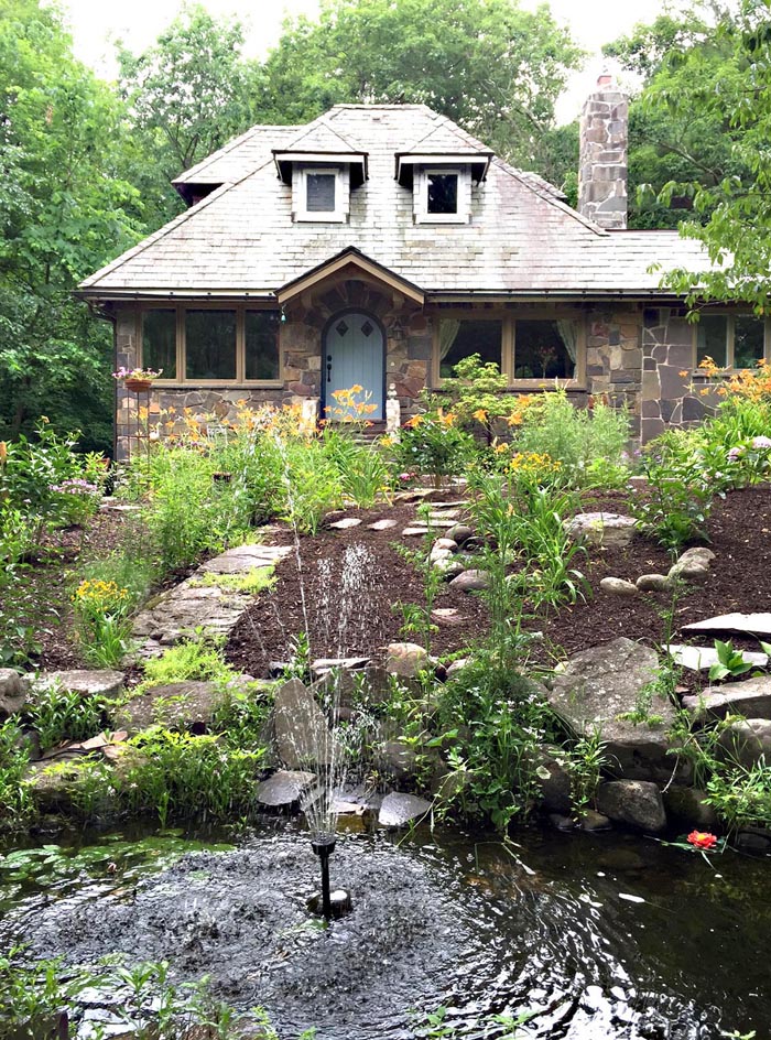 stone house, cottage, curb appeal