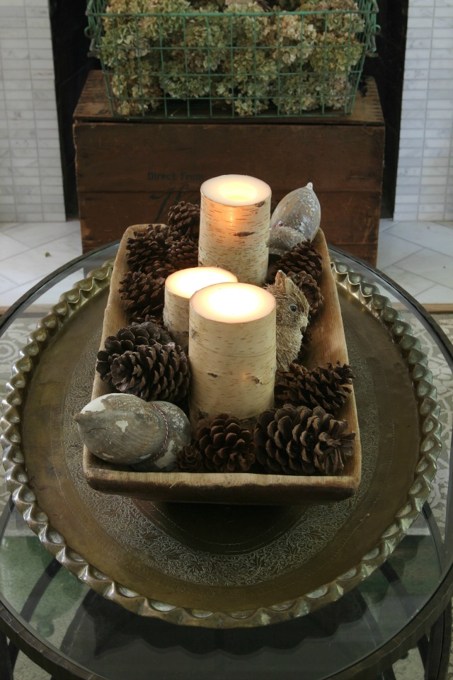 dough bowl, fall centerpiece