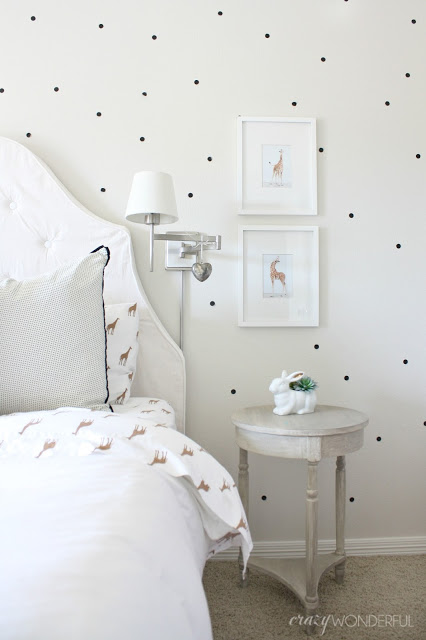 Polka dots are fun in a kids bedroom kellyelko.com