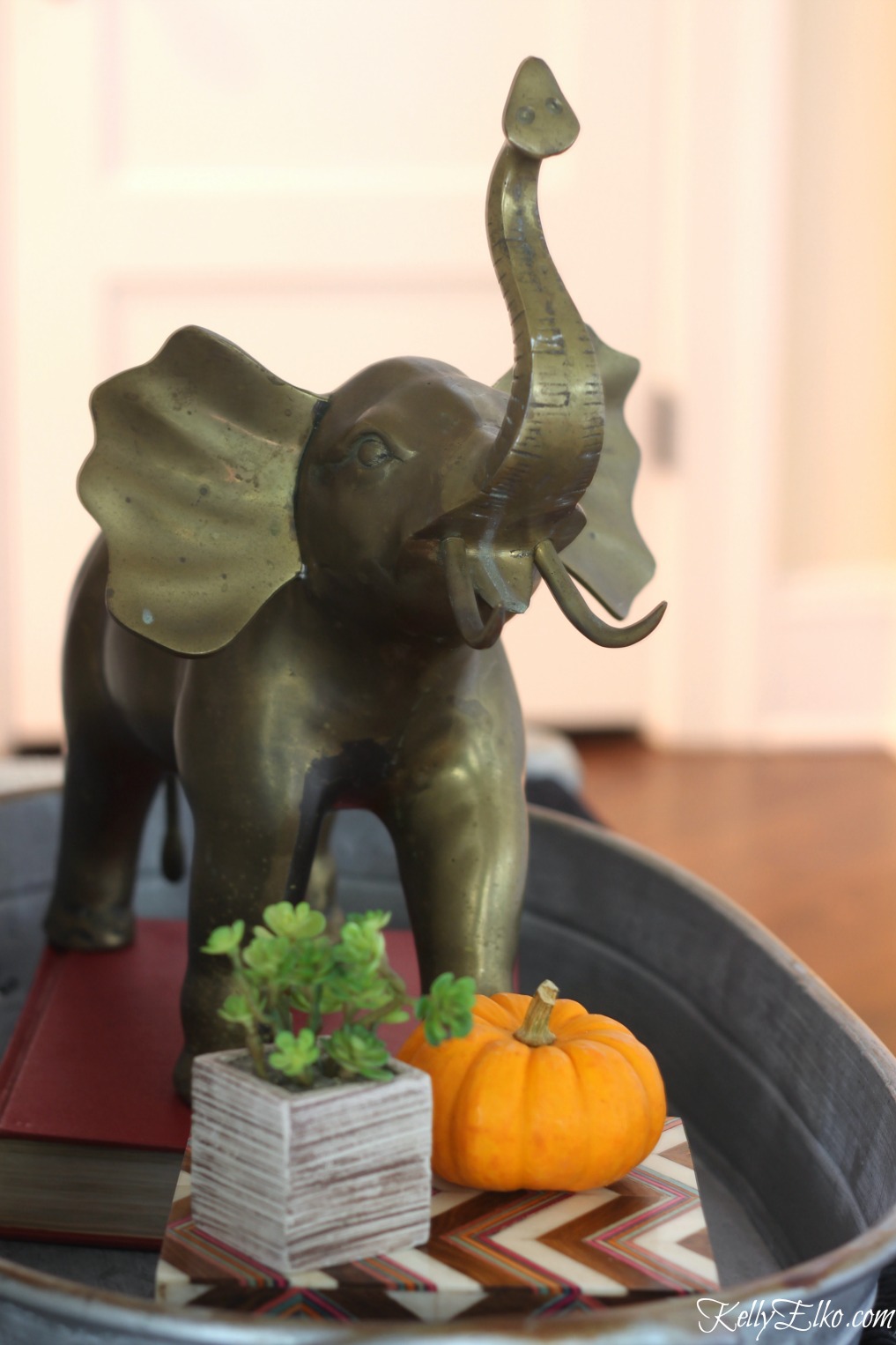 Brass is back! Love this huge vintage brass elephant kellyelko.com