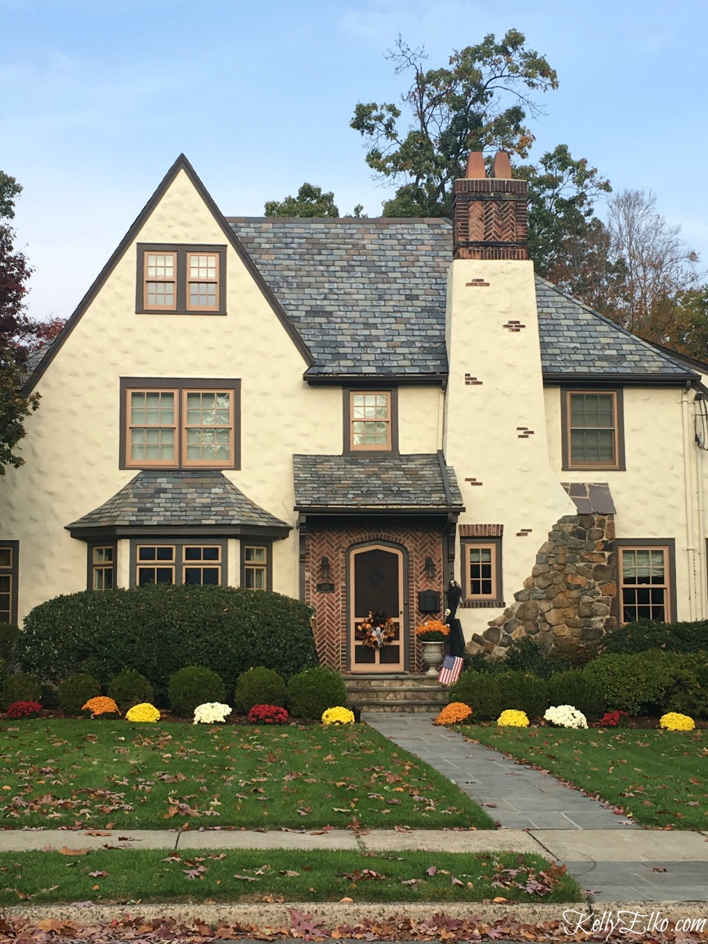 Charming old Tudor home - see more fall homes with curb appeal kellyelko.com