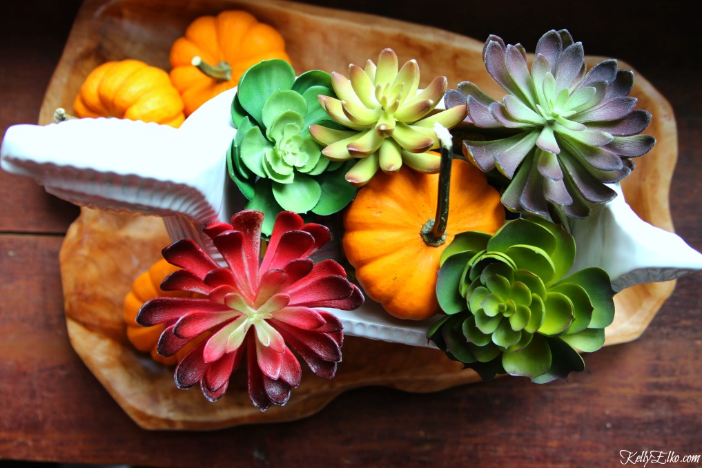 10 Minute Decorating – Fall Succulent Centerpiece