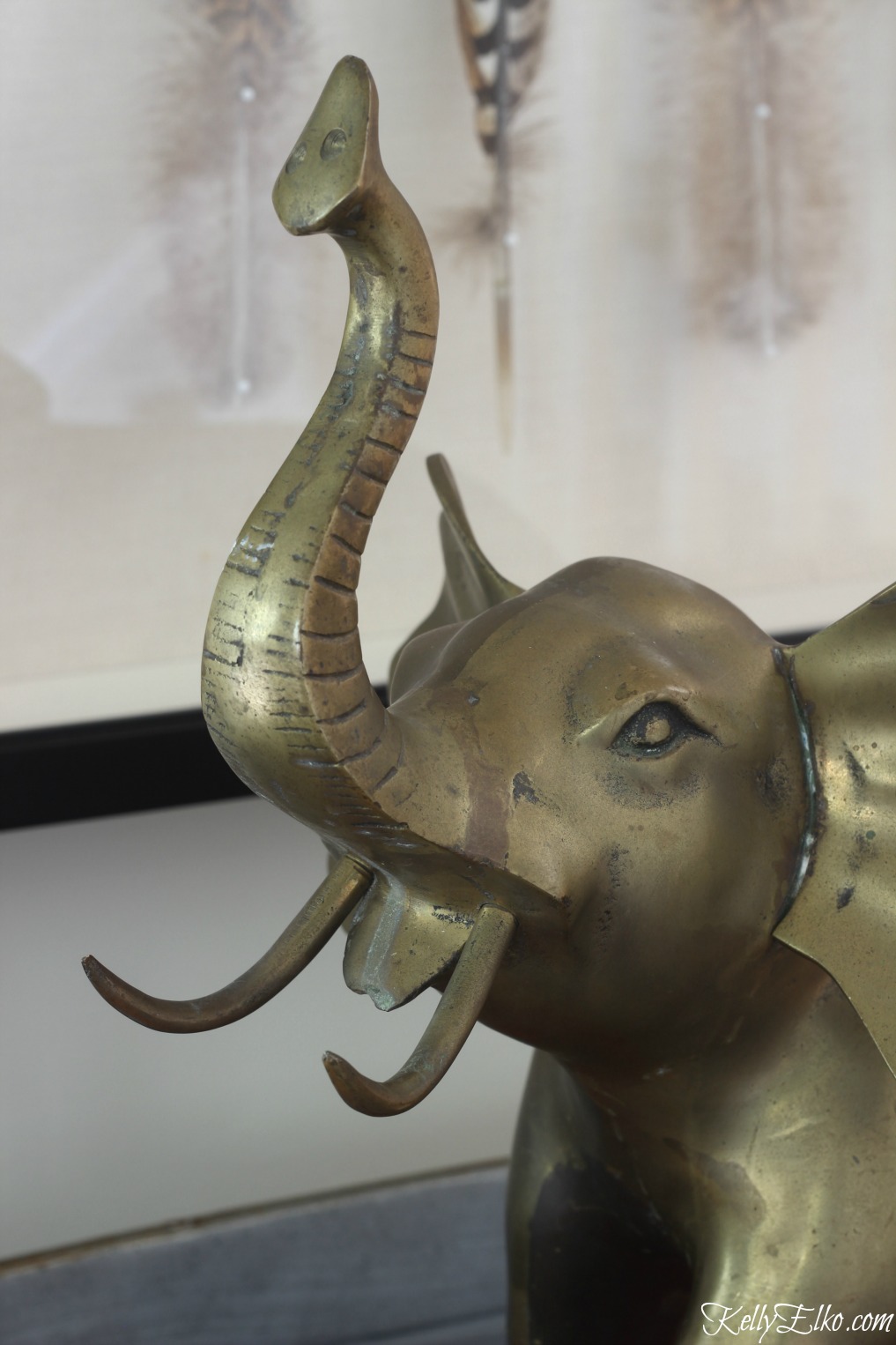 Love this huge vintage brass elephant kellyelko.com
