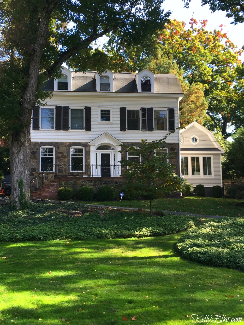 Love this old stone house - see more fall homes with curb appeal kellyelko.com