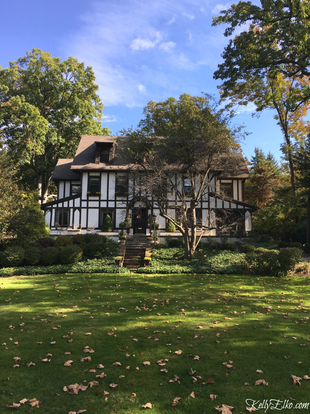 Beautiful old Tudor house - see more fall homes with curb appeal kellyelko.com