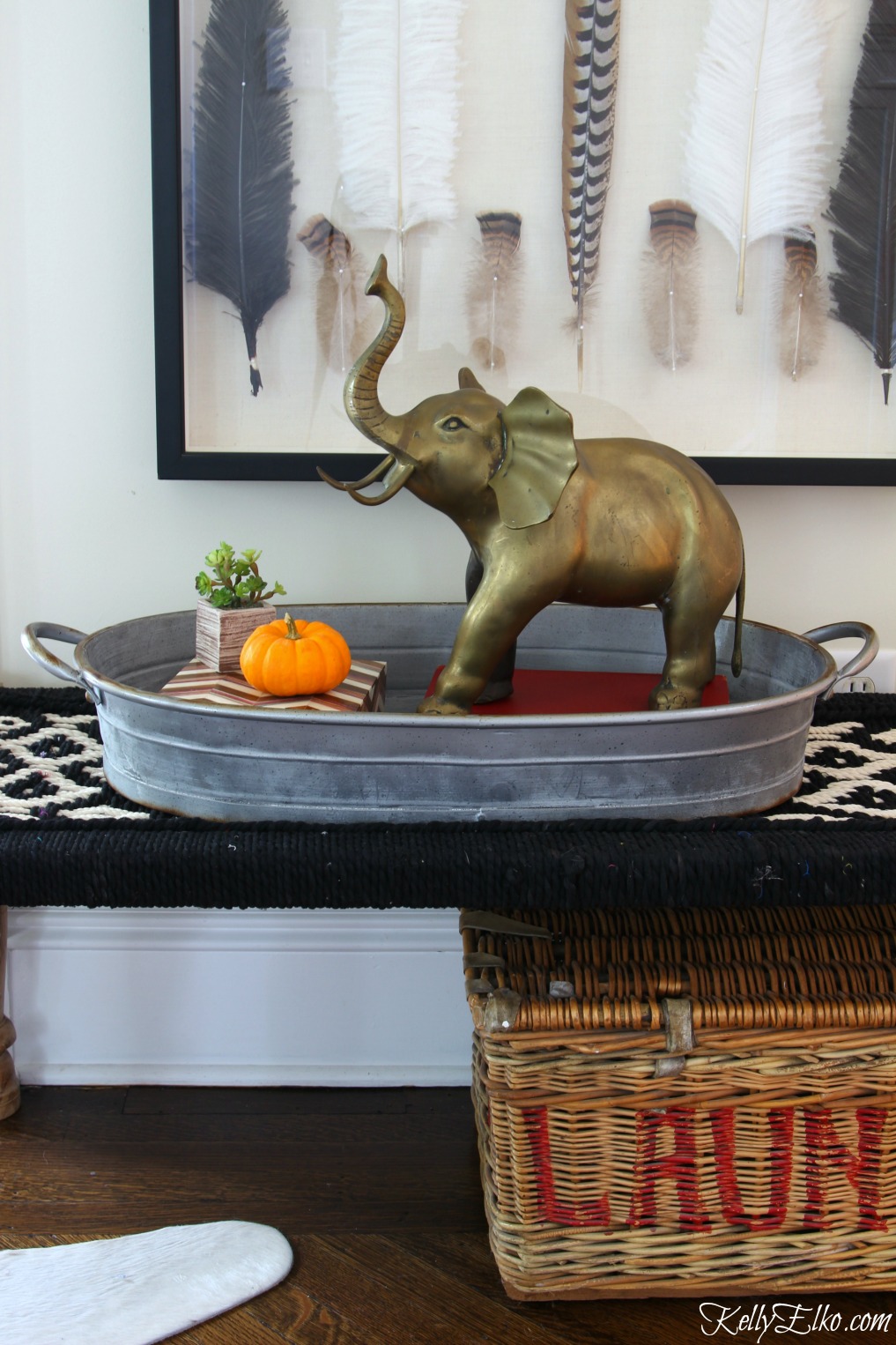 Vintage large brass elephant - brass is back and I love brass animals as home decor kellyelko.com