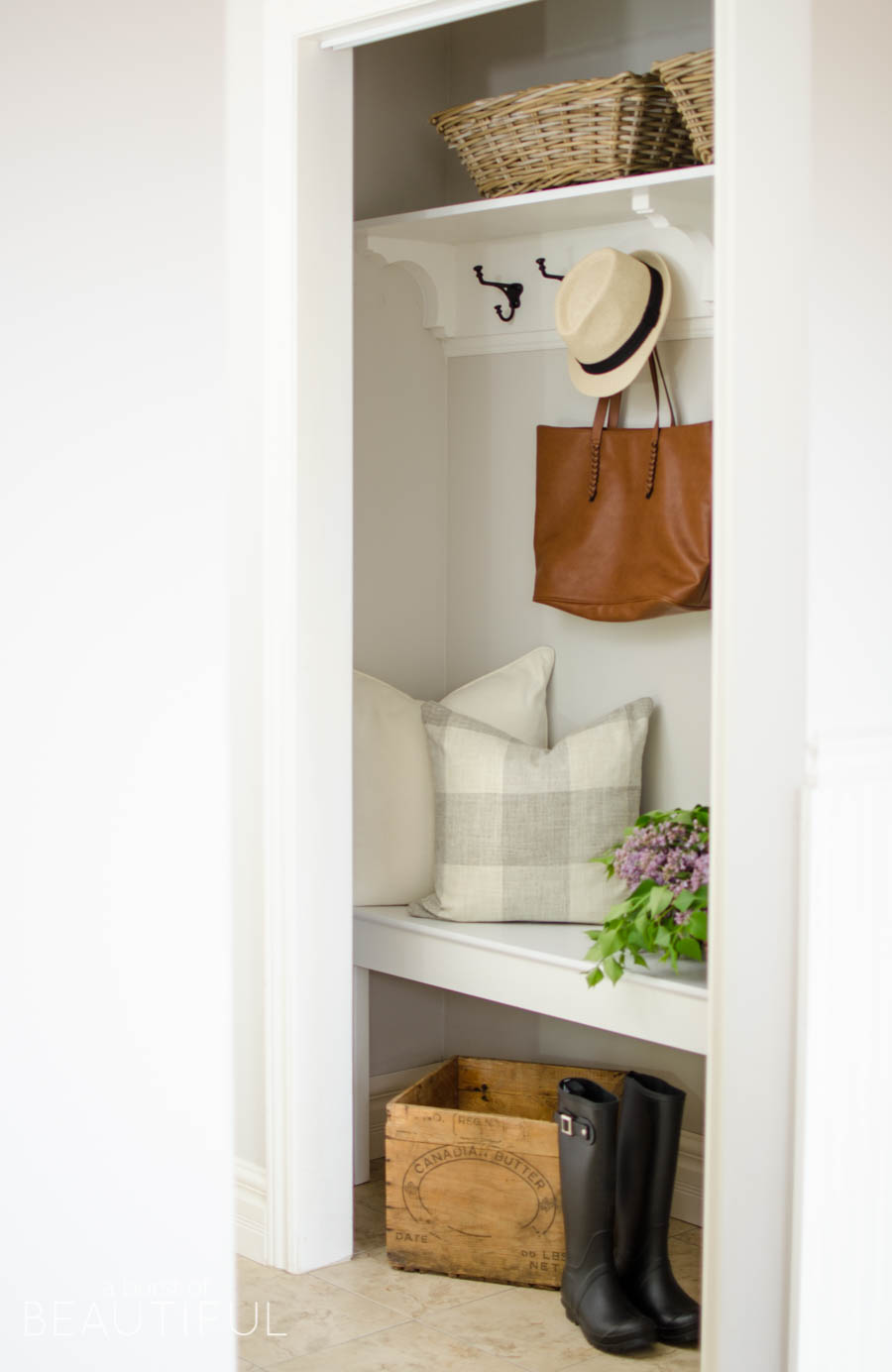 Turn a closet into a mudroom 