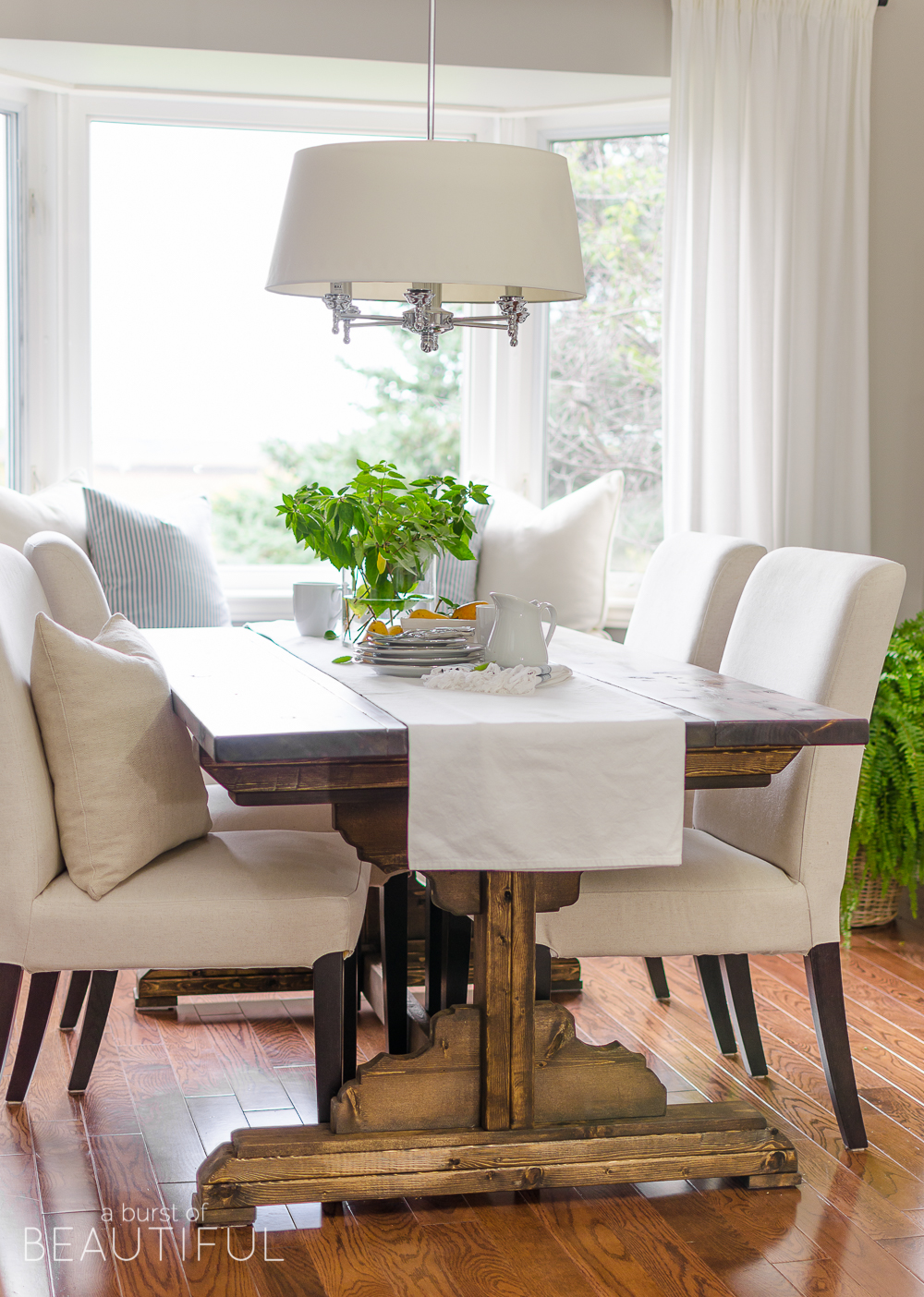 DIY Farmhouse dining table with plans to build your own!