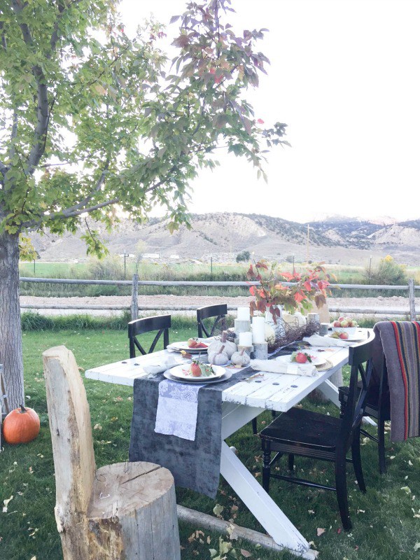 What a view - love this outdoor table setting for fall 