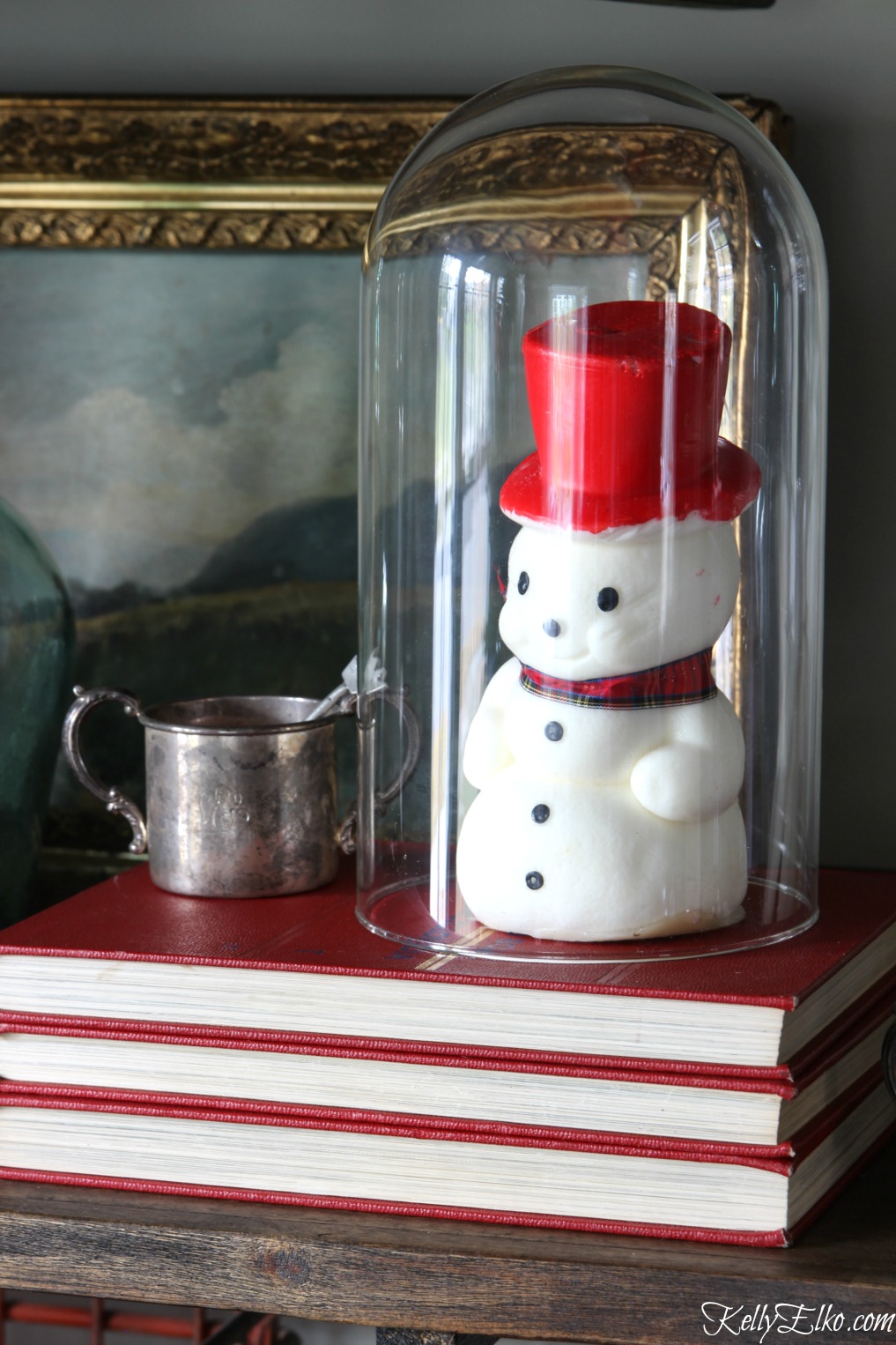 Vintage snowman candle kellyelko.com