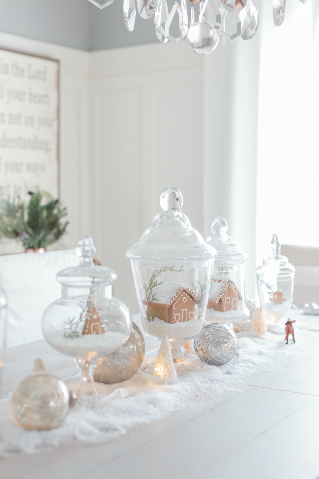 Gingerbread house apothecary jars