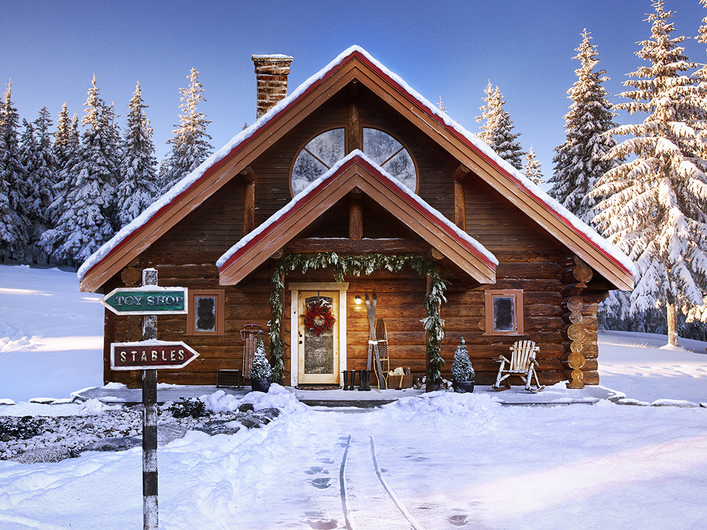 Santa's Log Cabin - take the tour! kellyelko.com