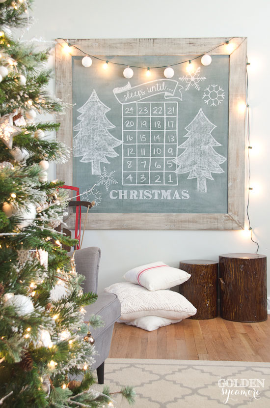 Sleeps til Christmas chalkboard advent calendar