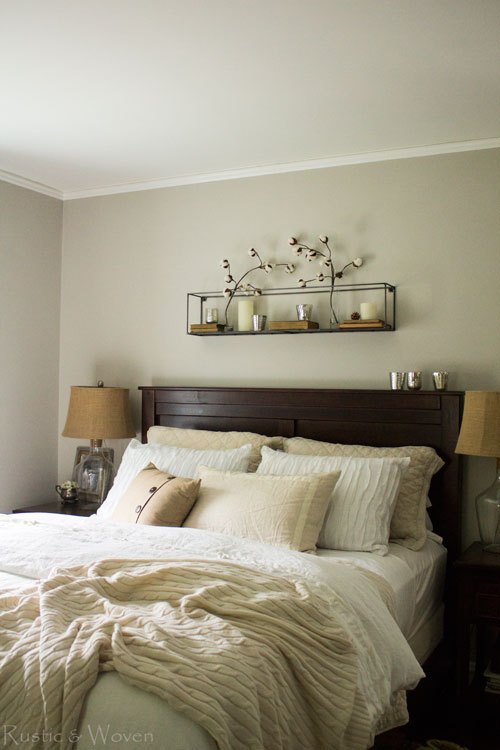 Cozy, neutral and textured master bedroom