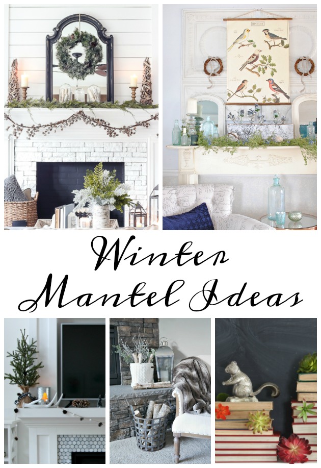 Winter Mantel Decorating Ideas kellyelko.com