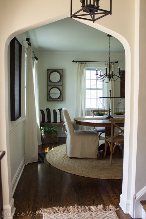 Arched doorway into the dining room