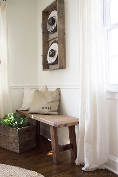 Rustic wood plate rack 