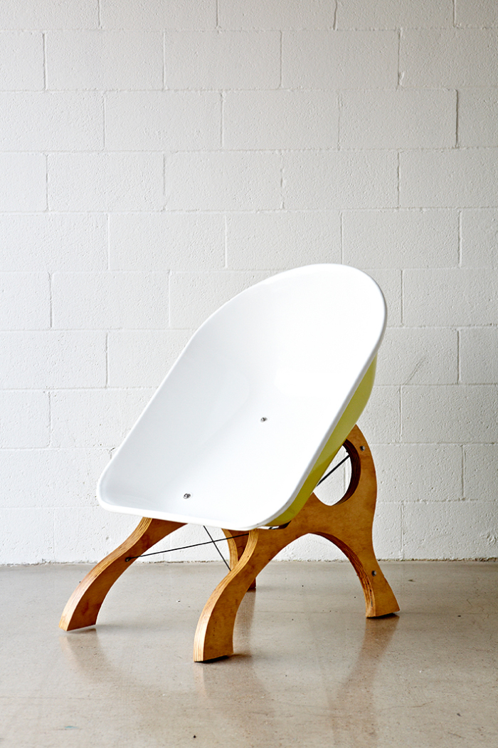 Modern wheelbarrow chair 