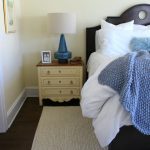 mid century lamps, blue lamps, neutral bedroom,