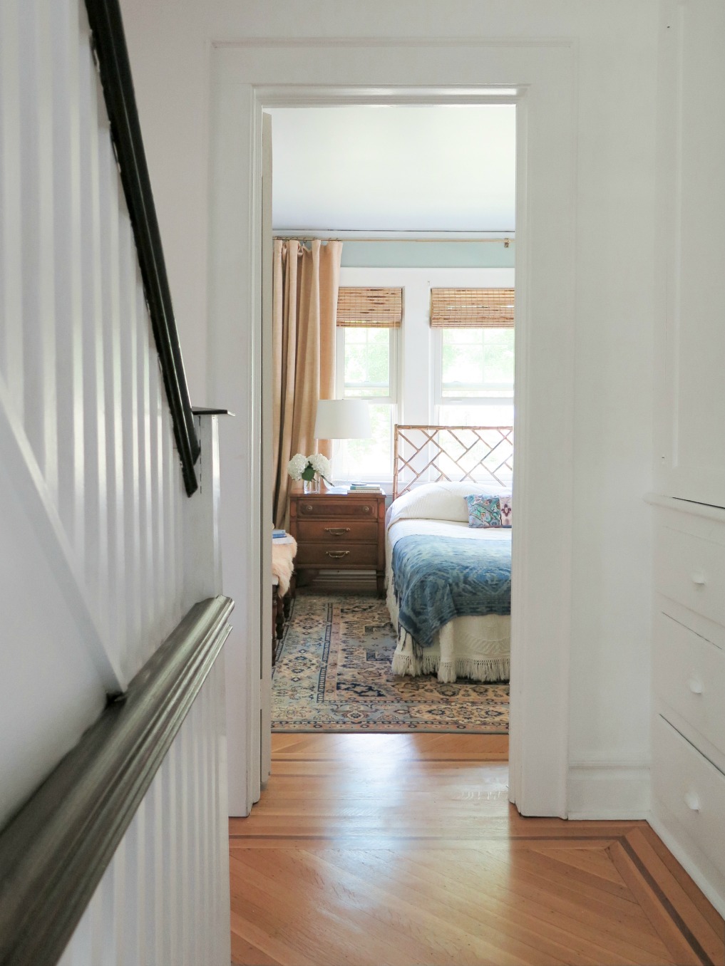 Old home tour with original hardwood floors on the second floor