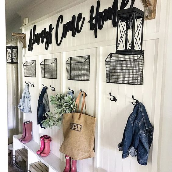 Farmhouse tour - mudroom cubbies 