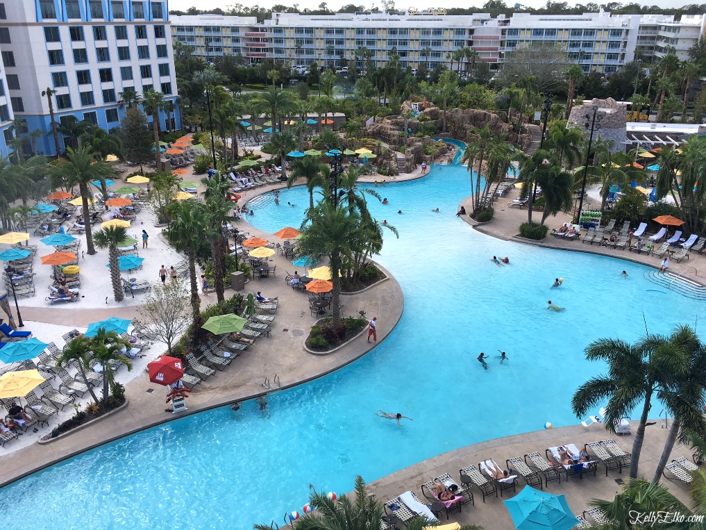 Sapphire Falls Hotel has an amazing, huge pool with water slide! kellyelko.com