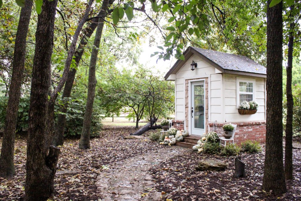 Farmhouse tour complete with tiny she shed office